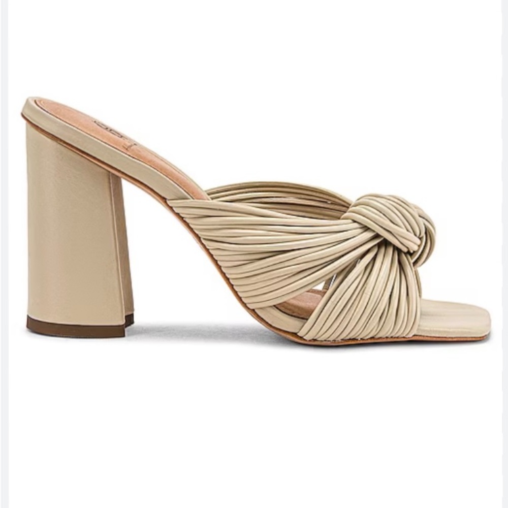 House of Harlow 1960 Knotted Strap Block Heel Sandals in Beige